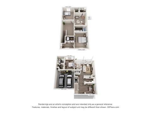 Floor plan for 4 beds, 2.5 baths, 1870 sqft